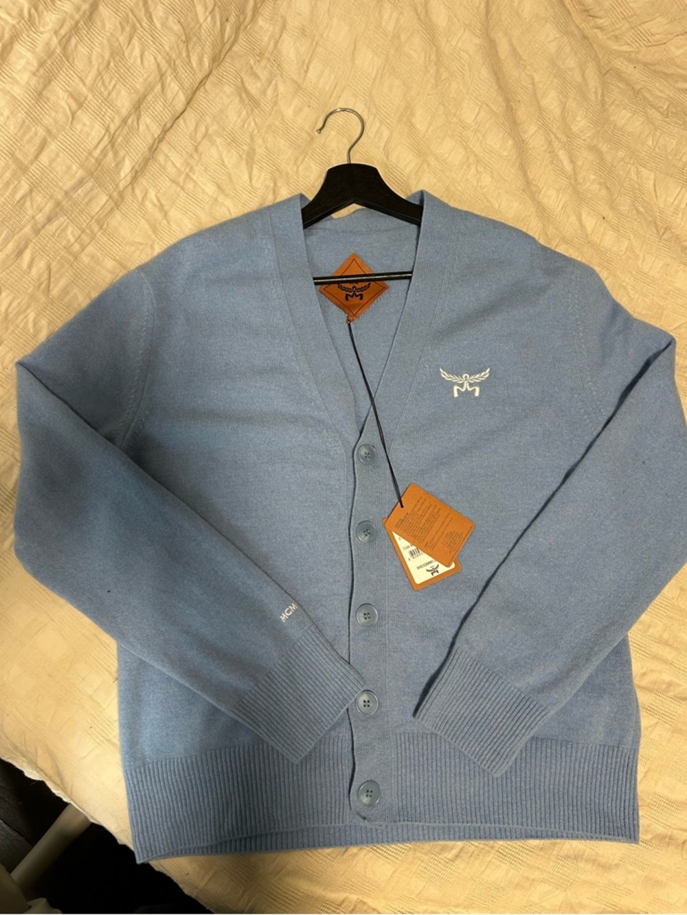 MCM Light Blue V-Neck Button Cardigan